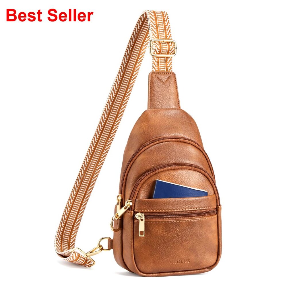 Anti Theft Faux Leather Crossbody Sling Bag Rfid Travel Purse